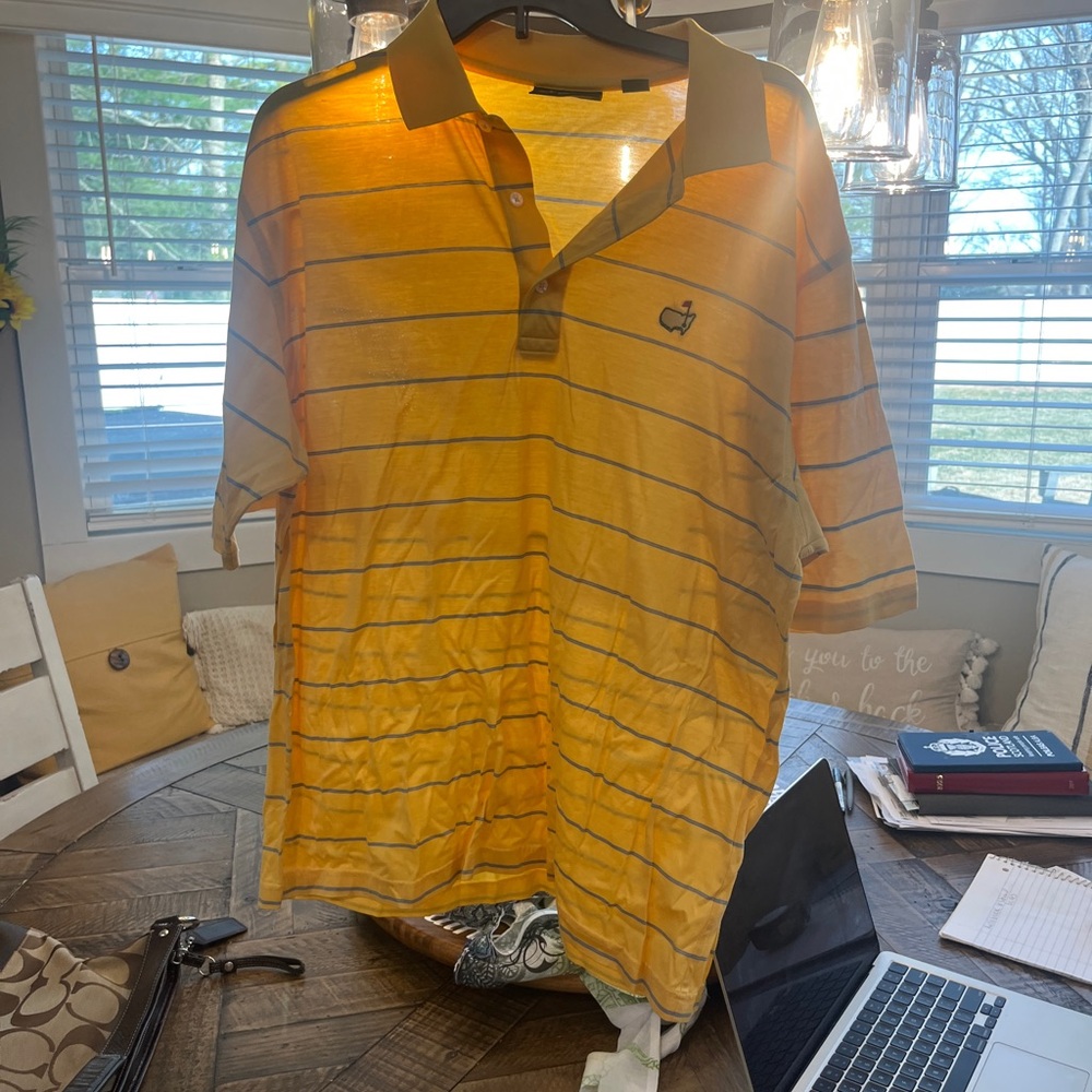 Men's Yellow Striped Polo Shirt